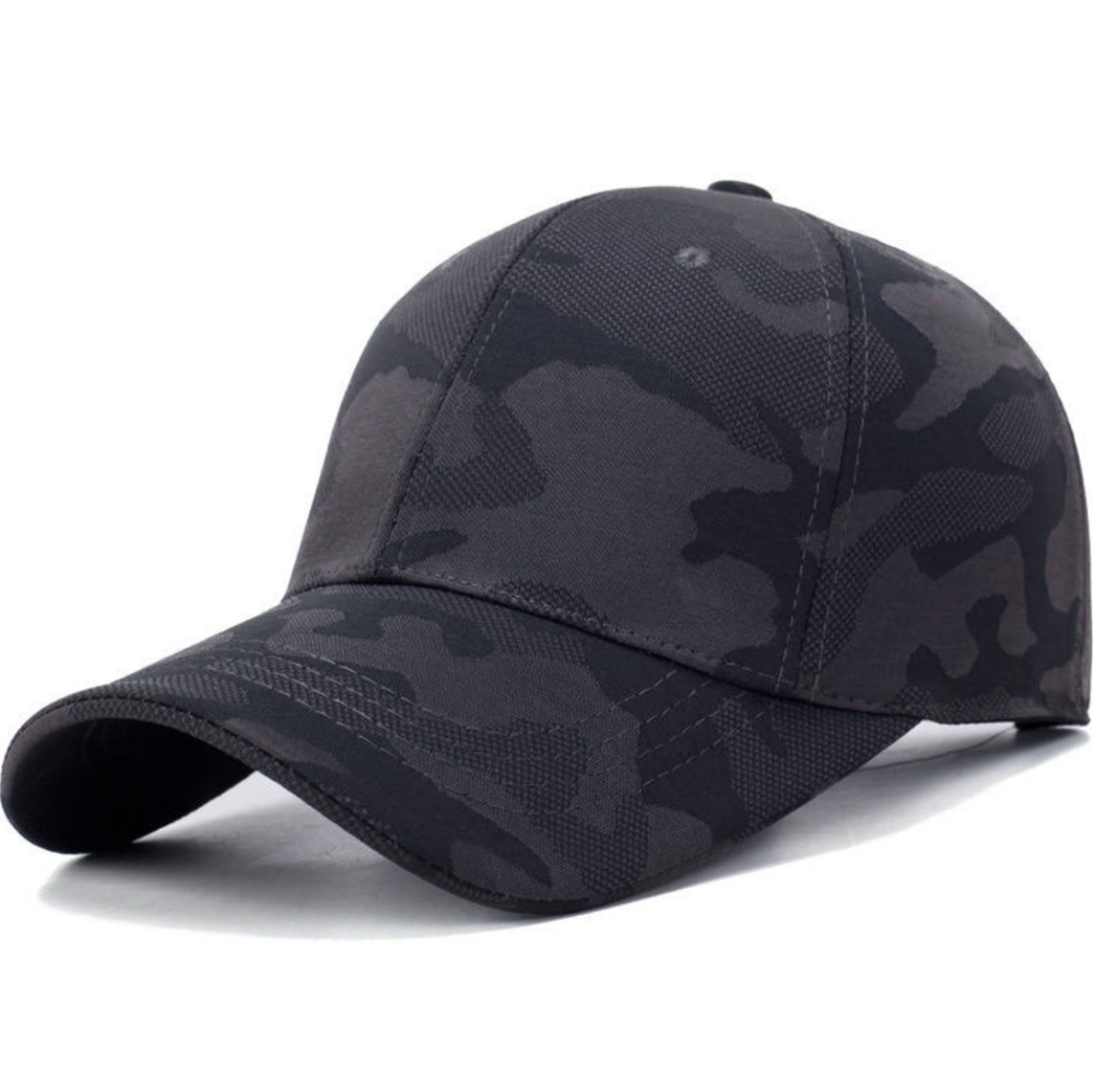 Dark grey camouflage baseball style hat (ADD ON ITEM)